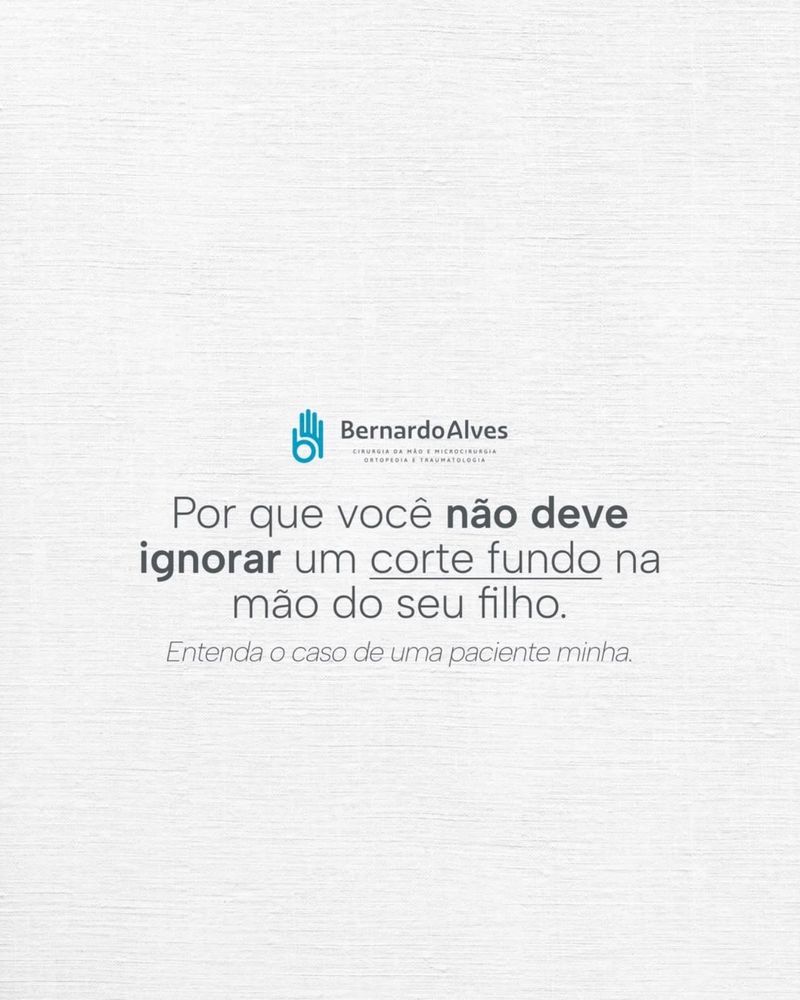 Post: por que não ignorar um corte fundo na mão do seu filho